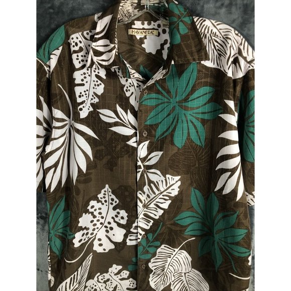 Havanera Hawaiian Shirt Men’s Floral Button Down Tropical Shirt Adult Medium - Picture 3 of 16